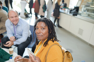 Fototapeta premium People talking during conference break