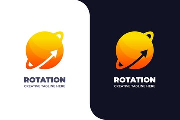 Abstract Arrow and Circle Gradient Logo Template