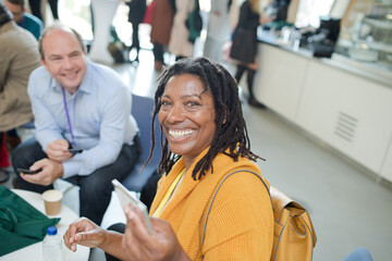 People talking during conference break