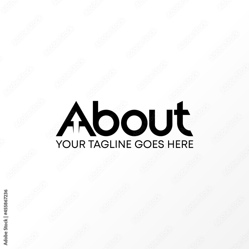 Poster letter or word about sans serif font with arrow or up image graphic icon logo design abstract concep