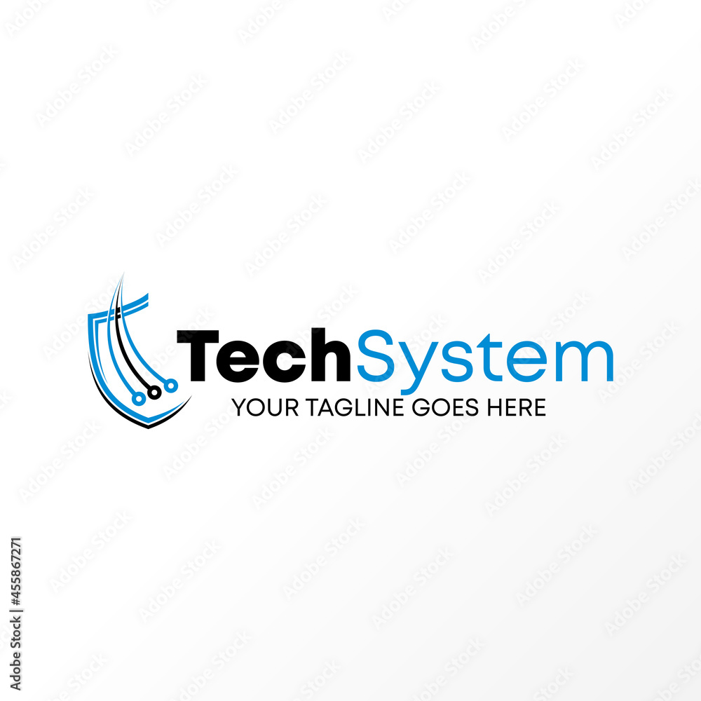 Poster security, guide, shield with tech icon image graphic icon logo design abstract concept vector stock.