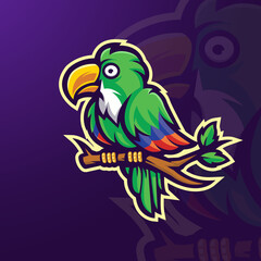 Parrot mascot logo design vector with modern illustration concept style for badge, emblem and t shirt printing