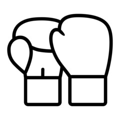 Pair of boxing gloves line art vector icon for sports apps and websites