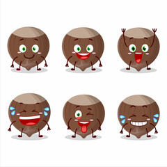 Cartoon character of hazelnut with smile expression