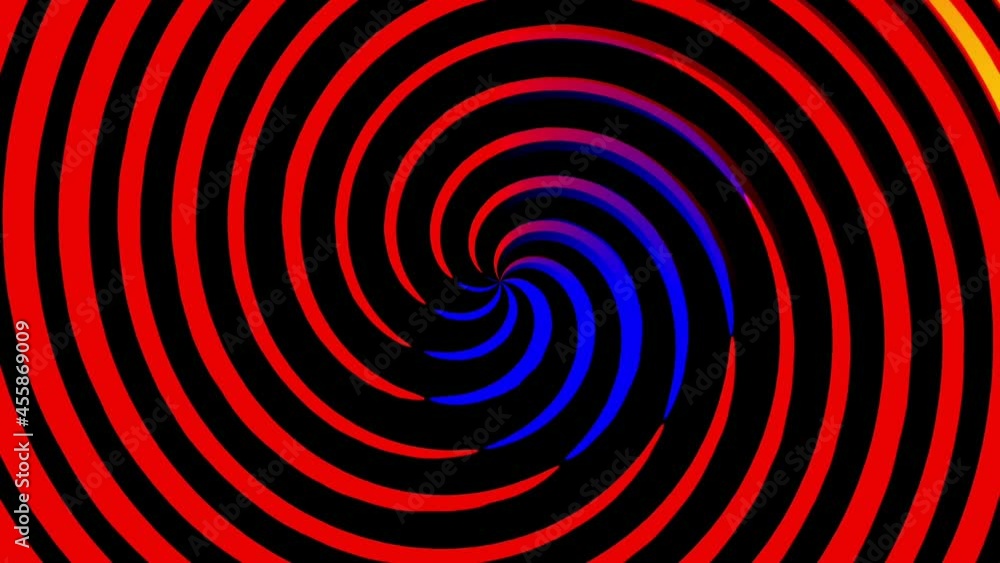 Poster a colorful spiral spins on the screen in a seamless loop.