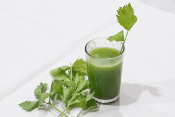 healthy drink, herbal low-calorie celery juice for the treatment of hypertension and anti-inflammatory