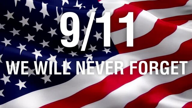 Patriot Day. September 11. We will never forget. United States Flag with 911 concept. 9.11 Never Forget USA footage video. September 11, Patriot Day background in colors of national american flag
