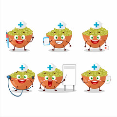 Doctor profession emoticon with mung beans cartoon character