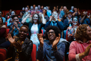 Enthusiastic audience cheering