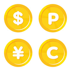 金貨・コインのイラストセット