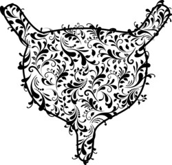 Bladder made from black floral. Vector illustration.	