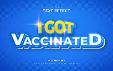 I got vaccinated editable text effects style