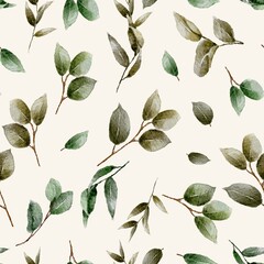 Watercolor floral Seamless Pattern