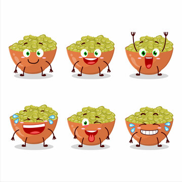 Cartoon character of mung beans with smile expression