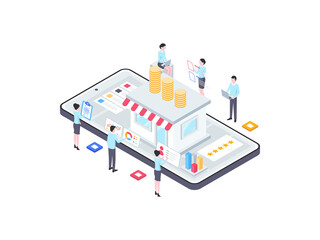 Business Funding Isometric Illustration. Suitable for Mobile App, Website, Banner, Diagrams, Infographics, and Other Graphic Assets.