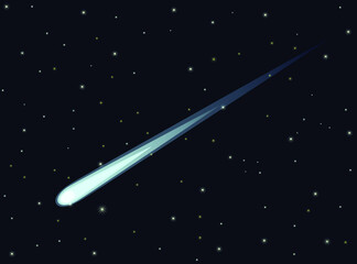 Comet or meteor in outer space vector