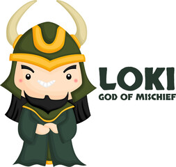 a vector of Loki from Norse mythology  - obrazy, fototapety, plakaty