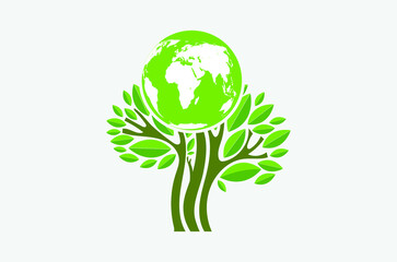Go green save the earth. ecology concept. vector illustrations