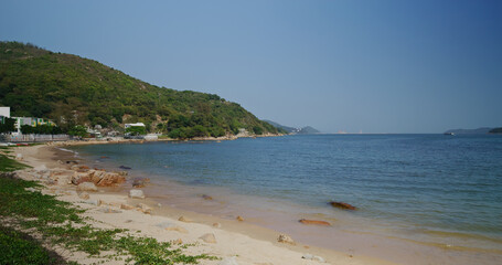Sea over the sand beach