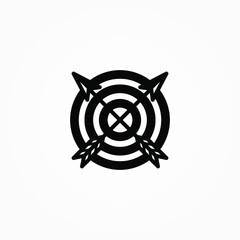 Archer Dartboard Arrows Target Vector Logo Design