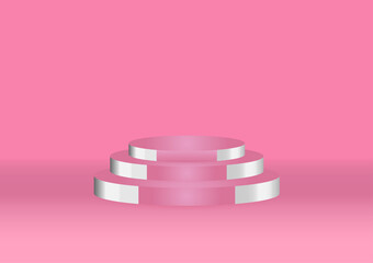 pink podium for show product or presentation vector illustration