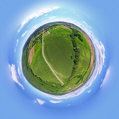 Spherical panorama of nature landscape. Little planet panorana