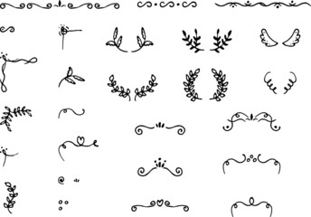 シンプルな手描きの装飾／ベクターセット