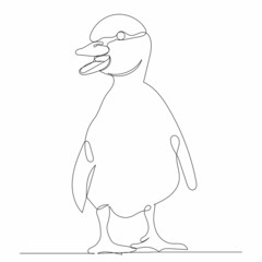 duckling drawing with one continuous line, sketch