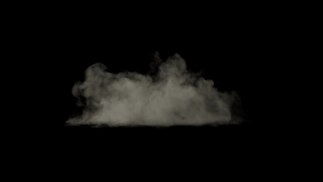 Smoke explosion coming towards the camera on a black background; A puff of dust mixed with screen mode; with Alpha channel.