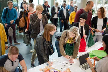 Peoplesigning up for conference
