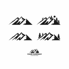 Mountain Logo. Mountains Vector. Landscape Logo. Rock Logo. Nature Vector. Black Mountains
