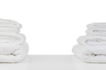 Fototapeta na wymiar Set of soft spa towels isolated on white