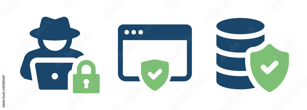 Poster data protection icon. server security icon vector illustration.