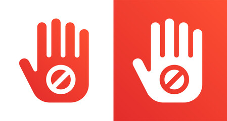 Fototapeta premium Stop hand icon. No entry symbol