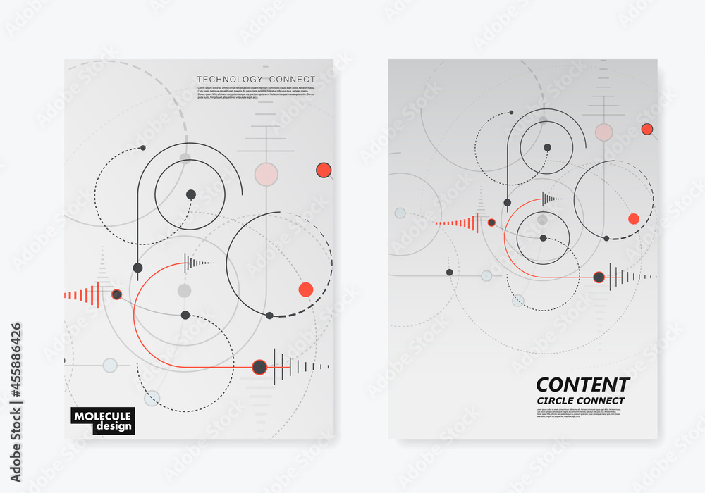 Poster Circles communication modern element technology. Abstract background with circles and dots. Vector illustration cover temlate