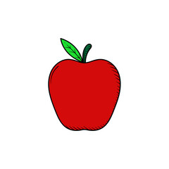 Apple hand drawn icon illustration isolated