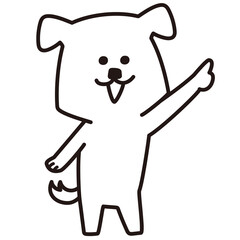 色加工ok いぬ素材No.18 指差し上