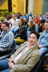 Smiling man  in audience