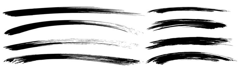 筆のライン。筆のストローク。墨の落書き。インクで描いた線。かすれたテクスチャ―の線。