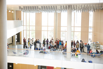 People talking during conference break