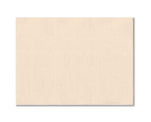 Vintage canvas texture in light yellow, color on white background. Organic soft sand orange beige texture concept for simplicity scrap backdrop, simple on white background.
