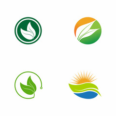 Leaf icon Vector Illustration design Logo template
