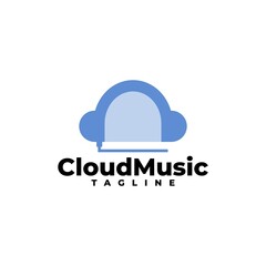 illustration of a headphone forming a cloud. good for music share platform or any business related to music