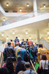 People going upstairs