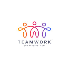 Vector logo design template. Teamwork abstract icon.