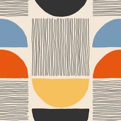 Tuinposter Bestsellers Trendy minimalistisch naadloos patroon met abstracte creatieve handgetekende compositie