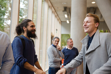 Fototapeta premium People talking during conference break