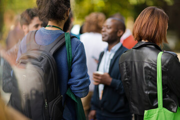 Obraz premium People talking during conference break