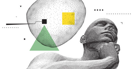 Discovery, studying and learning concept. Brain training. Development of thinking abilities. Time to think. Minimalistic design for business presentations, flyers or posters. 3d vector illustration.