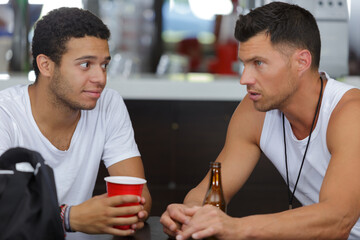 beer after training in the gym